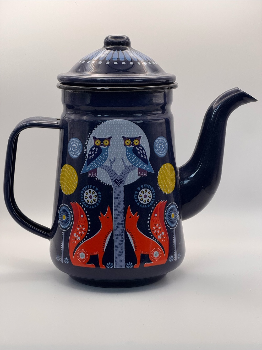 Wild & Wolf Folklore "Night & Day" Dark Blue Teapot by Nina Jarema. - Picture 2 of 7